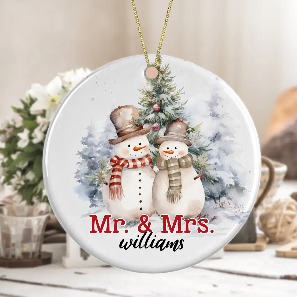 Christmas Mr & Mrs. Ceramic Ornament Magically Made