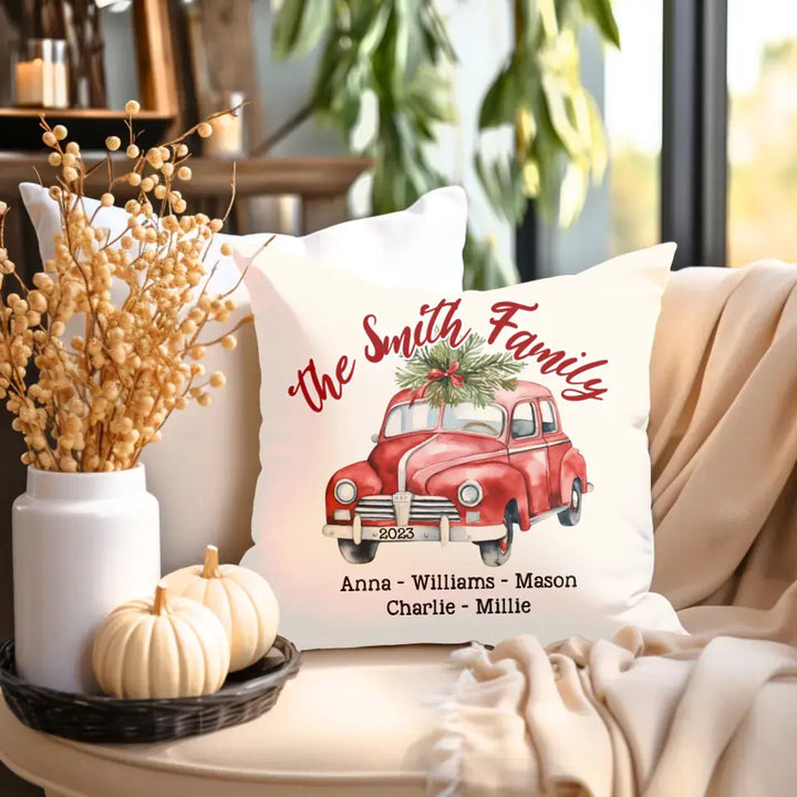 Personalized Family Christmas Pillow with Names