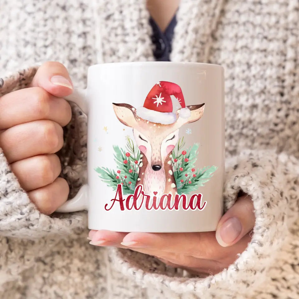 Personalized Christmas Deer Mug