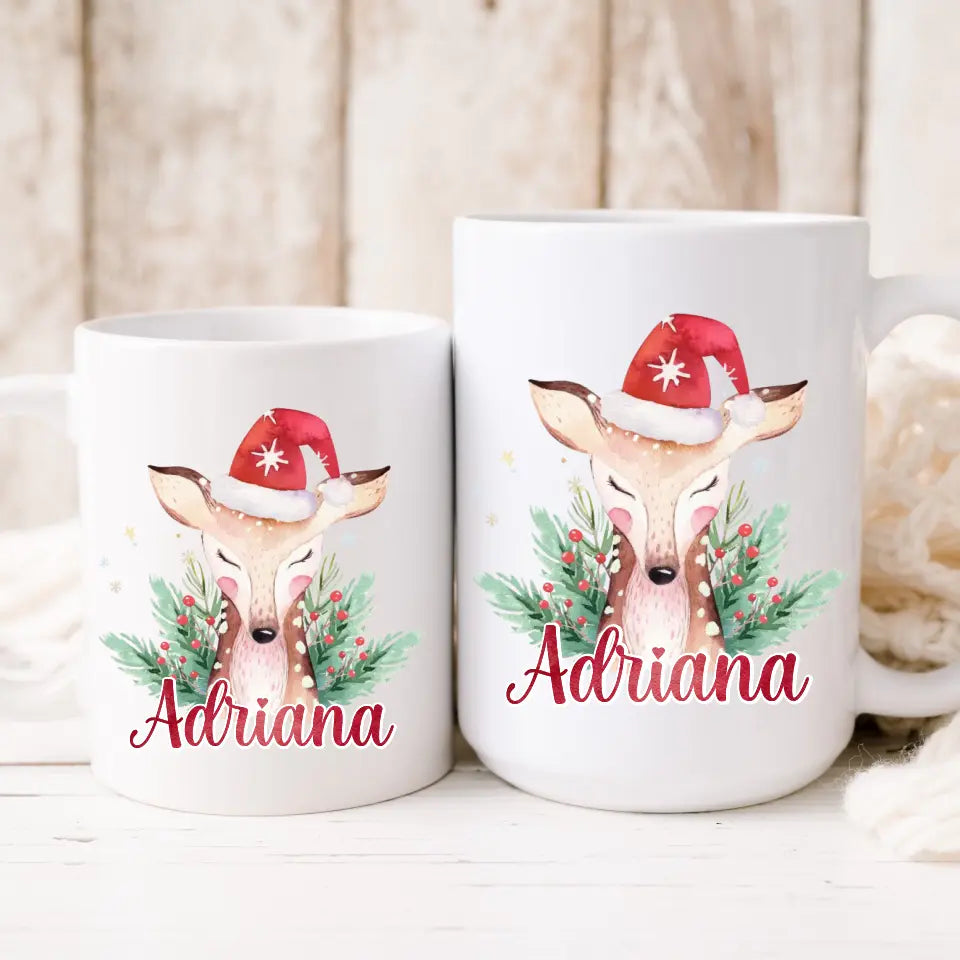 Personalized Christmas Deer Mug