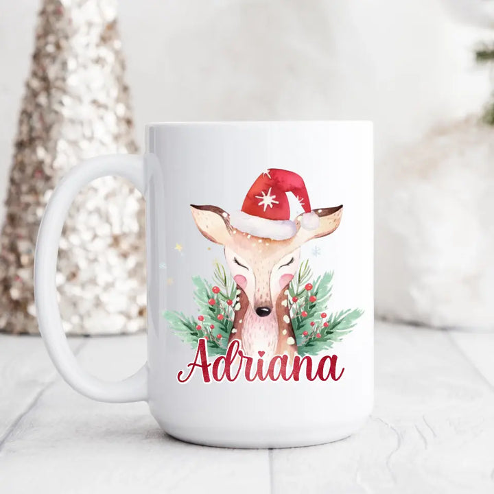 Personalized Christmas Deer Mug