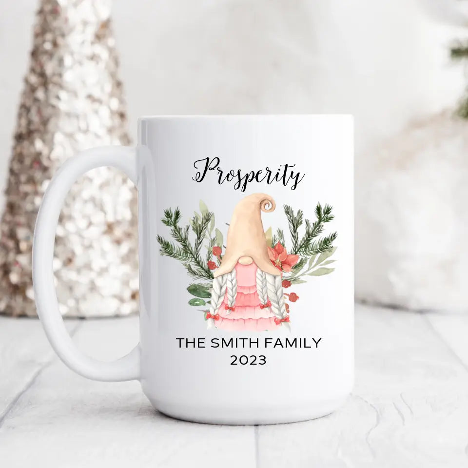 Personalized Christmas Gnome Mug