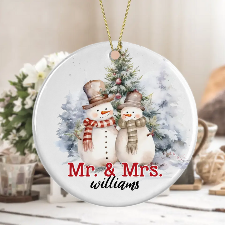 Christmas Mr & Mrs. Ceramic Ornament