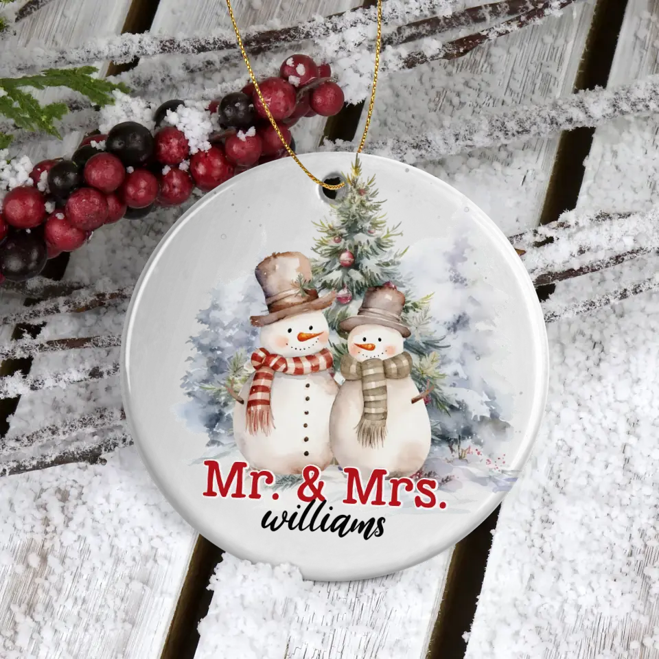 Christmas Mr & Mrs. Ceramic Ornament