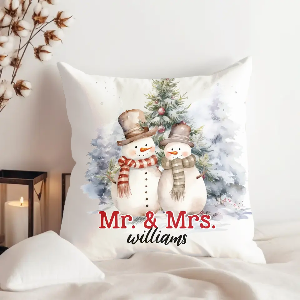 Personalized Mr & Mrs Christmas Pillows