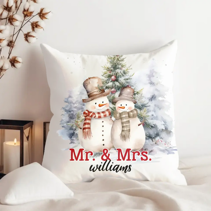 Personalized Mr & Mrs Christmas Pillows