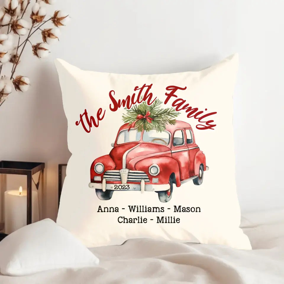 Personalized Family Christmas Pillow with Names