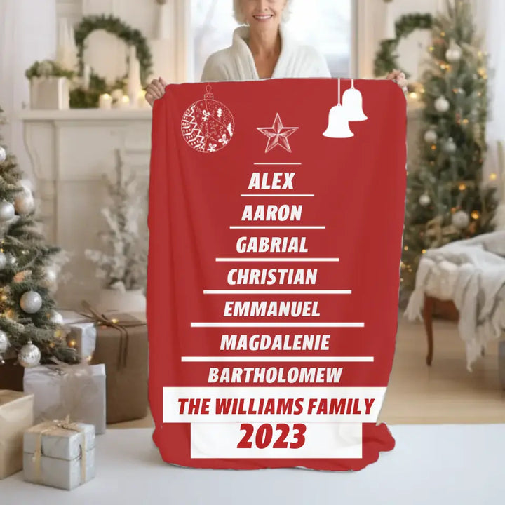 Personalized Names Blanket Christmas