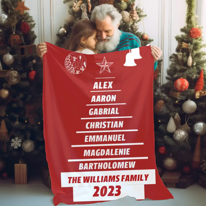 Personalized Names Blanket Christmas