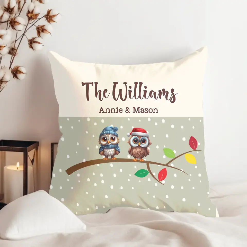 Family "Owl" Personalized Pillow