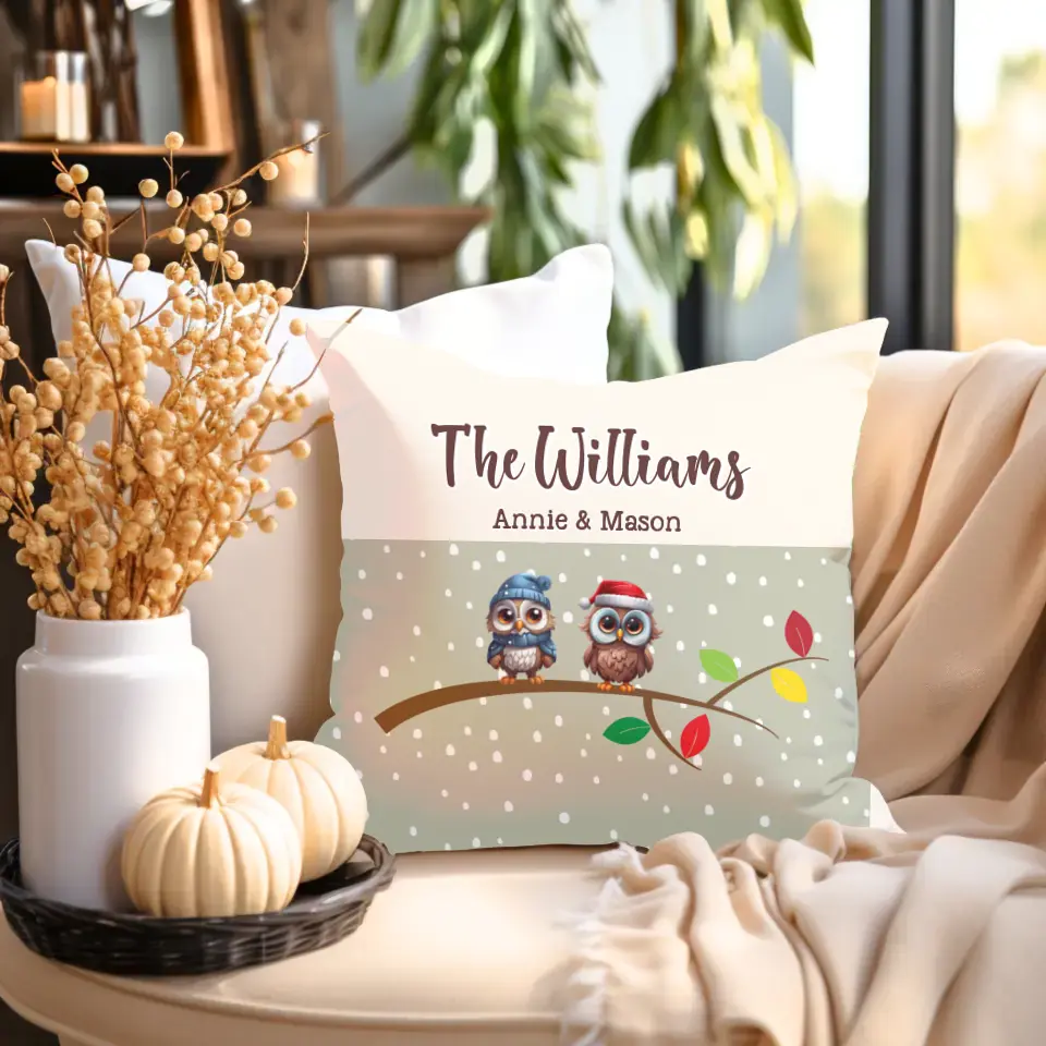 Family "Owl" Personalized Pillow